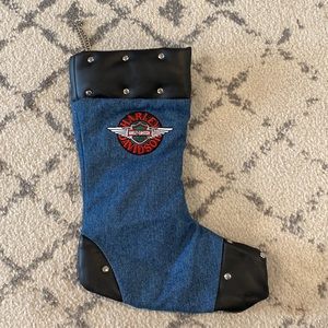 Harley Davidson Denim Christmas Stocking Chain Hanger